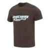 Lässiges Kurzarm-T-Shirt „Brown White“