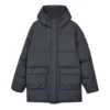 Mittellange Daunenjacke „Schwarz“