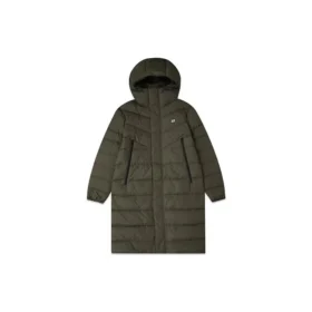 Mittellange gewebte Daunenjacke „Schwarz“