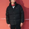 Modische Daunenjacke mit Logo-Print „Black“