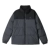 Modische Daunenjacke mit Logo-Print „Schwarz Grau“