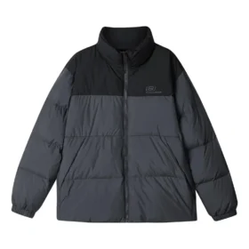 Modische Daunenjacke mit Logo-Print „Schwarz Grau“