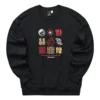 Neujahrsserie Graphic Knit Crew Sweatshirt „Black Red Yellow“