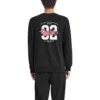 Number Printed Crew Sweatshirt „Grey Black White“