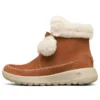 On-the-GO Joy Pompom Schneestiefel „Braun Weiß“