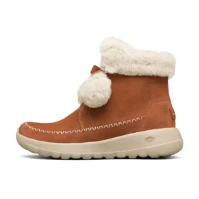 On-the-GO Joy Pompom Schneestiefel „Braun Weiß“