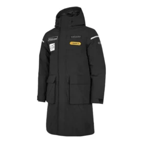 Performance-Serie Lange Daunenjacke „Schwarz Weiß Gelb“