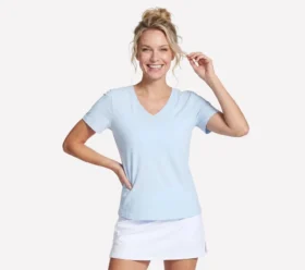 Pima-T-Shirt mit V-Ausschnitt