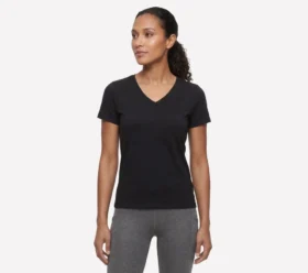 Pima-T-Shirt mit V-Ausschnitt