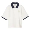 Polohemd mit Logo-Print „Weiß Schwarz“