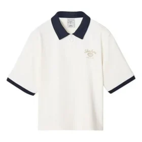 Polohemd mit Logo-Print „Weiß Schwarz“ Polohemd mit Logo-Print „Weiß Schwarz“