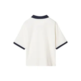 Polohemd mit Logo-Print „Weiß Schwarz“ Polohemd mit Logo-Print „Weiß Schwarz“
