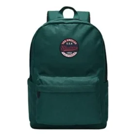Retro-Schüler-Rucksack aus Stoff mit Reißverschluss „Grün“