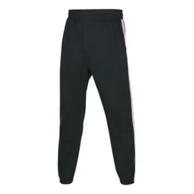 Seitlich gestreifte, elastische, taillierte Freizeithose „Schwarz“