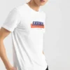 Skechers Herren-T-Shirt mit Aufdruck, kurzärmelig, weiß