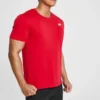 Skechers Herren Trainings- und Laufsport-Strick-T-Shirt mit kurzen Ärmeln, Clown-Rot