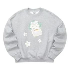 Skechers x XIAOLI Grafik-Sweatshirt mit Rundhalsausschnitt „Grey White“