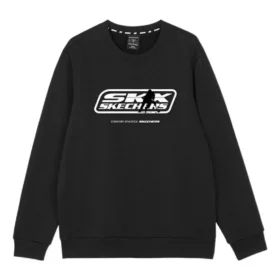 SKX Bedruckter Rundhals-Pullover „Black White“