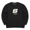 Sport Letter Crew Sweater „Black White“
