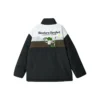 Sport Lifestyle Series Daunenjacke mit Reißverschluss und Buchstabenprint „Schwarz Weiß Grün“