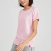 Sport-T-Shirt mit Rundhalsausschnitt, kurzärmelig, rosa