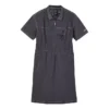 Sportlich-lässiges, einfarbiges Kurzarm-Kleid mit Pulloverkragen „Schwarz“