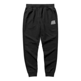 Sportliche, taillierte Strickhose mit Logo-Print „Schwarz Navy Grau“