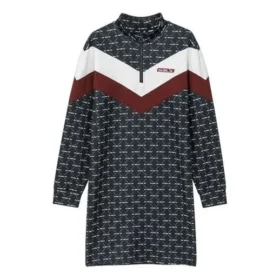 Sportliches Patchwork-Kleid mit Kontrasteinsätzen „Schwarz Weiß Rosa“