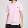 SS20 Crossover-Strick-Kurzarm-Shirt in Rosa