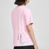 SS20 Crossover-Strick-Kurzarm-Shirt in Rosa