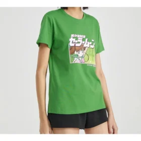 SS20 Sailor Moon Crossover Kurzarm-T-Shirt in Grün