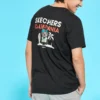 Strick-Print Kurzarm Paar-Style Schwarz