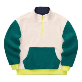 Stroll Series Sweatshirt mit Stehkragen und Wendefunktion „Beige Grün Schwarz Gelb“