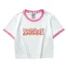 T-Shirt mit Aufdruck „Weiß Rosa Blau“
