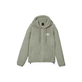 Warme Freizeitjacke aus Kunstlammfell „Olivgrün“