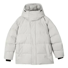 Warme, leichte Daunenjacke mit Kapuze „Grey“