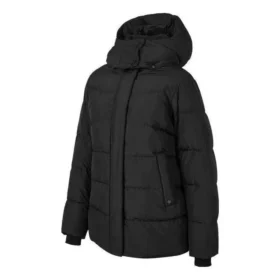 Warme, mittellange Daunenjacke mit Kapuze „Schwarz“