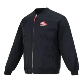 Wendbare, wattierte Jacke mit Buchstabenstickerei „Black Red“
