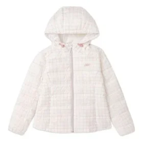 Zusammenpackbare Daunenjacke mit Kapuze „Weiß Schwarz“ Zusammenpackbare Daunenjacke mit Kapuze „Weiß Schwarz“