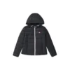 Zusammenpackbare Daunenjacke mit Kapuze „Weiß Schwarz“
