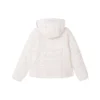 Zusammenpackbare Daunenjacke mit Kapuze „Weiß Schwarz“